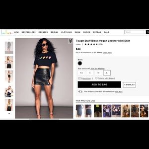 Tough Stuff Black Vegan Leather Mini Skirt